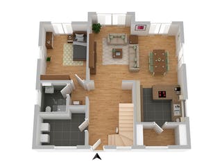Massivhaus Stadtvilla Emden von FIBAV Massivhaus, Stadtvilla Grundriss 1