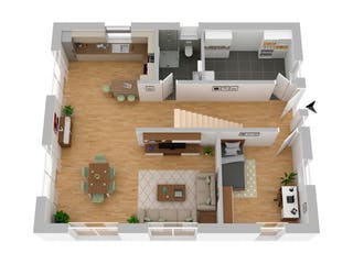 Massivhaus Stadthaus Münster von FIBAV Massivhaus, Satteldach-Klassiker Grundriss 1