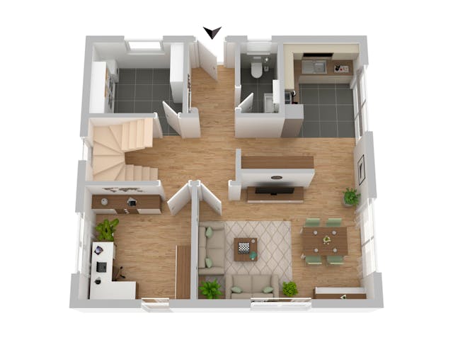 Massivhaus Stadtvilla Weimar von FIBAV Massivhaus, Stadtvilla Grundriss 1