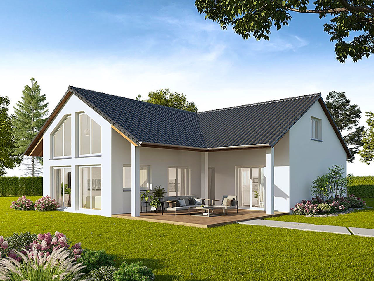 Massivhaus Wismar von FIBAV Massivhaus, Bungalow Außenansicht 1