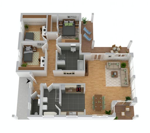 Massivhaus Wismar von FIBAV, Bungalow Grundriss 1