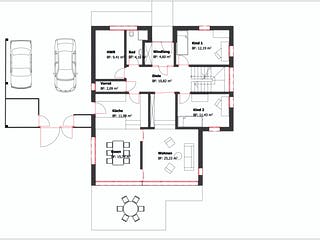 Fertighaus Figgen von Becker 360 Schlüsselfertig ab 410400€, Satteldach-Klassiker Grundriss 1