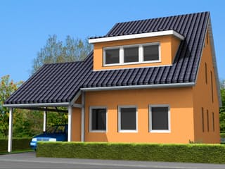 Fertighaus Fine 146 von Klaus Kowalski Immobilien Schlüsselfertig ab 193330€, Satteldach-Klassiker Außenansicht 4