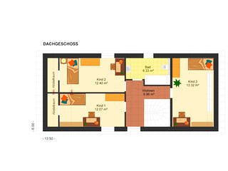 Fertighaus Fine 146 von Klaus Kowalski Immobilien Schlüsselfertig ab 193330€, Satteldach-Klassiker Grundriss 1