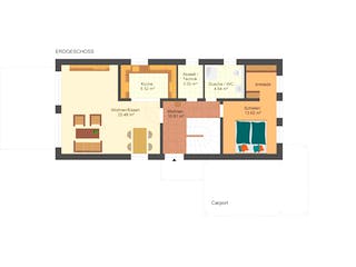 Fertighaus Fine 146 von Klaus Kowalski Immobilien Schlüsselfertig ab 193330€, Satteldach-Klassiker Grundriss 2