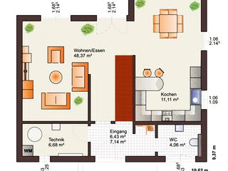 Fertighaus Fine Arts 148 von Bärenhaus Schlüsselfertig ab 262941€, Cubushaus Grundriss 1
