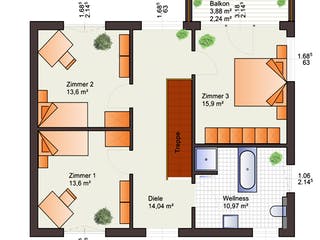 Fertighaus Fine Arts 148 von Bärenhaus Schlüsselfertig ab 262941€, Cubushaus Grundriss 2