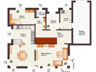 Fertighaus Fine Arts 163 von Bärenhaus Schlüsselfertig ab 292527€, Cubushaus Grundriss 1
