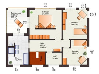 Fertighaus Fine Arts 169 von Bärenhaus Schlüsselfertig ab 295148€, Cubushaus Grundriss 2