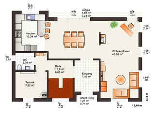 Fertighaus Fine Arts 169 von Bärenhaus Schlüsselfertig ab 295148€, Cubushaus Grundriss 1