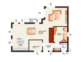 Fertighaus Fine Arts 172 von Bärenhaus Schlüsselfertig ab 288047€, Cubushaus Grundriss 1