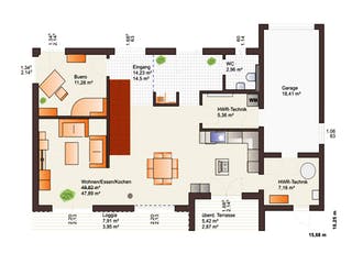 Fertighaus Fine Arts 201 von Bärenhaus Schlüsselfertig ab 351658€, Cubushaus Grundriss 1