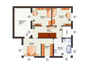 Fertighaus Fine Arts 211 von Bärenhaus Schlüsselfertig ab 350450€, Cubushaus Grundriss 2