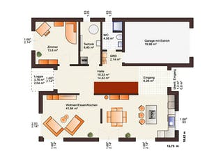 Fertighaus Fine Arts 211 von Bärenhaus Schlüsselfertig ab 350450€, Cubushaus Grundriss 1