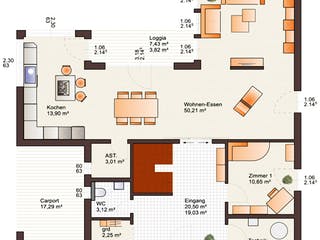 Fertighaus Fine Arts 239 von Bärenhaus Schlüsselfertig ab 423986€, Cubushaus Grundriss 1