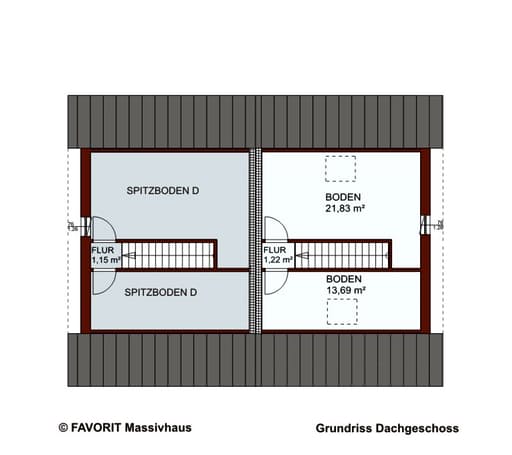 Massivhaus Finesse 107 von Favorit Massivhaus Schlüsselfertig ab 288920€, Satteldach-Klassiker Grundriss 3