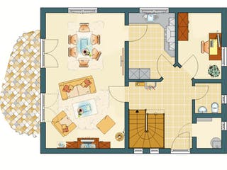 Fertighaus FINESSE 300 - MH Fellbach von FingerHaus, Satteldach-Klassiker Grundriss 1