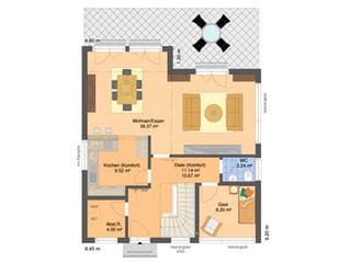 Fertighaus VIO 200 von FingerHaus, Satteldach-Klassiker Grundriss 1