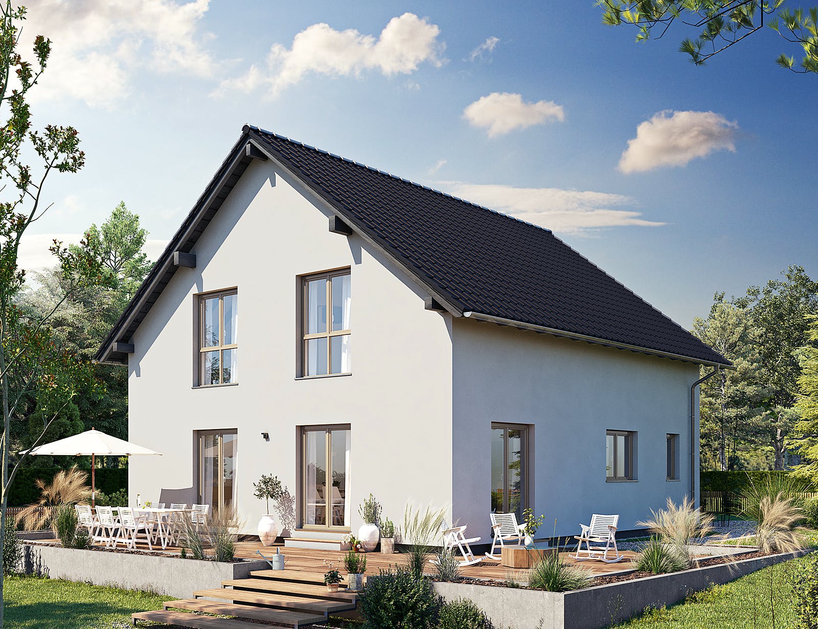 Fertighaus ARTIS 300 S130 von FingerHaus Schlüsselfertig ab 353038€, Satteldach-Klassiker Außenansicht 1