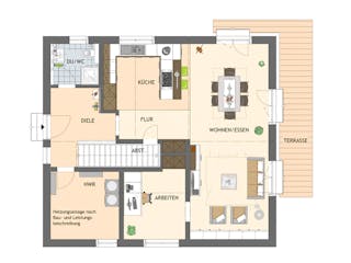 Fertighaus ARTIS 300 S130 von FingerHaus Schlüsselfertig ab 385947€, Satteldach-Klassiker Grundriss 1