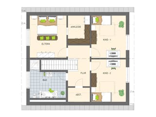 Fertighaus ARTIS 300 S130 von FingerHaus Schlüsselfertig ab 385947€, Satteldach-Klassiker Grundriss 2