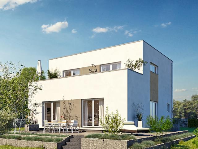 Fertighaus ARTIS 301 F STG von FingerHaus Schlüsselfertig ab 419749€, Cubushaus Außenansicht 1