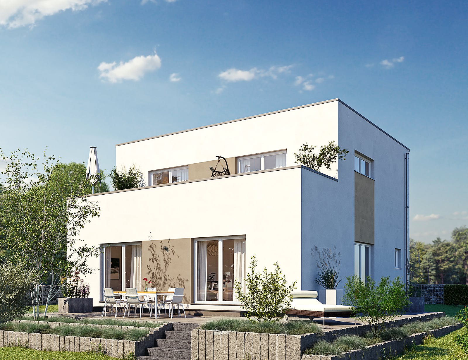 Fertighaus ARTIS 301 F STG von FingerHaus Schlüsselfertig ab 374301€, Cubushaus Außenansicht 1