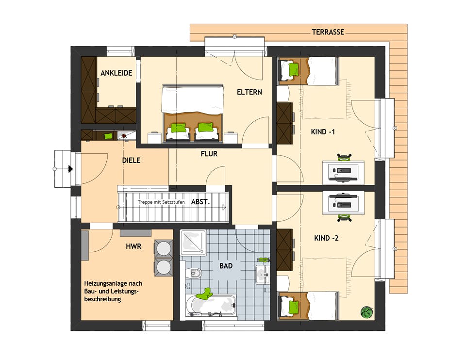 Fertighaus ARTIS 301 F STG von FingerHaus Schlüsselfertig ab 374301€, Cubushaus Grundriss 1