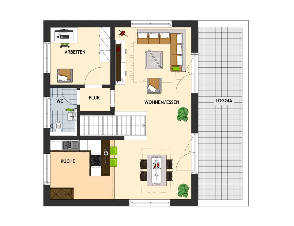 Fertighaus ARTIS 301 F STG von FingerHaus Schlüsselfertig ab 374301€, Cubushaus Grundriss 2
