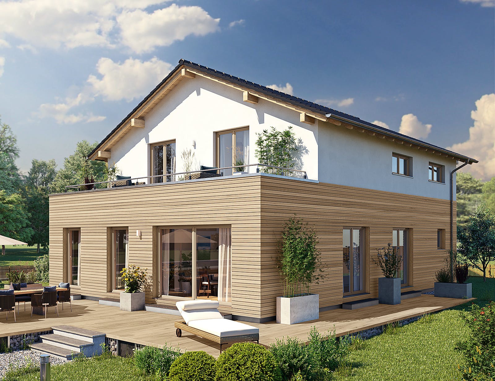 Fertighaus ARTIS 350 S215 von FingerHaus Schlüsselfertig ab 420726€, Satteldach-Klassiker Außenansicht 1
