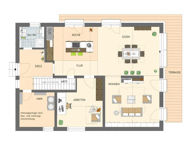 Fertighaus ARTIS 350 S215 von FingerHaus Schlüsselfertig ab 498423€, Satteldach-Klassiker Grundriss 1