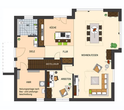 Fertighaus MH Schwarzwald - ARTIS 400 von FingerHaus Schlüsselfertig ab 423832€, Satteldach-Klassiker Grundriss 1