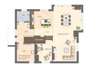 Fertighaus MH Schwarzwald - ARTIS 400 von FingerHaus Schlüsselfertig ab 486260€, Satteldach-Klassiker Grundriss 1