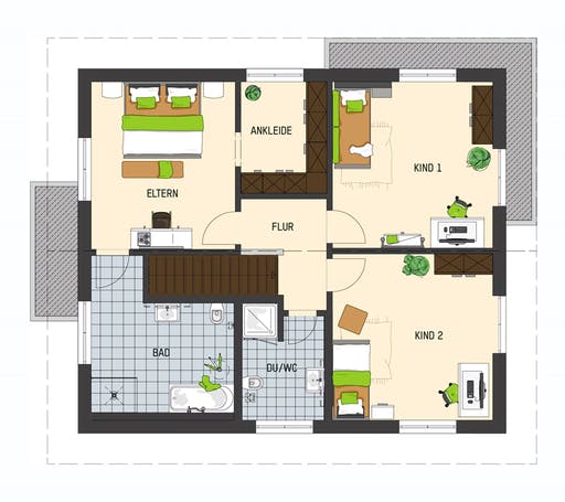 Fertighaus MH Schwarzwald - ARTIS 400 von FingerHaus Schlüsselfertig ab 423832€, Satteldach-Klassiker Grundriss 2