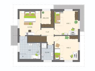 Fertighaus MH Schwarzwald - ARTIS 400 von FingerHaus Schlüsselfertig ab 486260€, Satteldach-Klassiker Grundriss 2