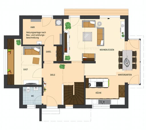 Fertighaus MH München-Poing - MEDLEY 3.0 300 B S215 von FingerHaus Schlüsselfertig ab 395260€, Grundriss 1