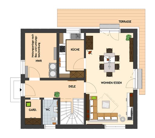 Fertighaus MEDLEY 3.0 102 A S160 von FingerHaus Schlüsselfertig ab 278332€, Satteldach-Klassiker Grundriss 1