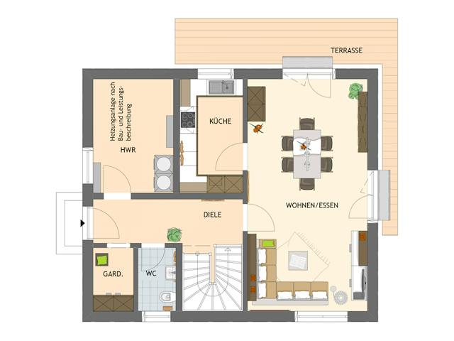 Fertighaus MEDLEY 3.0 102 A S160 von FingerHaus Schlüsselfertig ab 325433€, Satteldach-Klassiker Grundriss 1