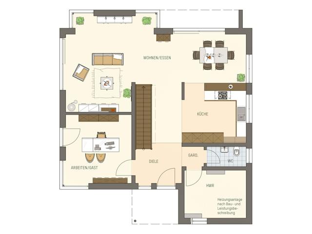 Fertighaus MH Fellbach - MEDLEY 3.0 300 B von FingerHaus Schlüsselfertig ab 498258€, Satteldach-Klassiker Grundriss 1