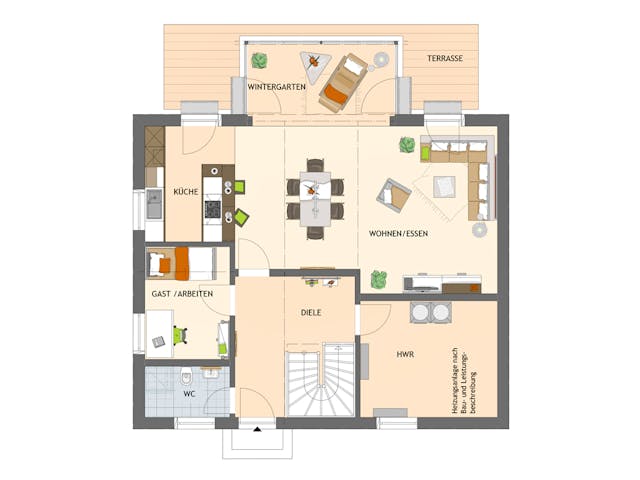 Fertighaus MEDLEY 3.0 410 B S130 WG von FingerHaus Schlüsselfertig ab 411537€, Satteldach-Klassiker Grundriss 1
