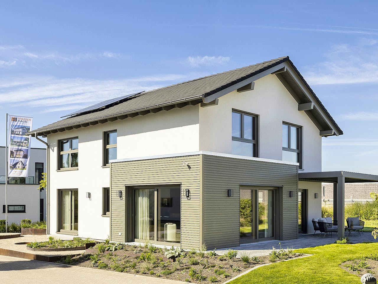 Fertighaus MH Nürnberg - ARTIS 300 von FingerHaus Schlüsselfertig ab 433807€, Satteldach-Klassiker Außenansicht 1