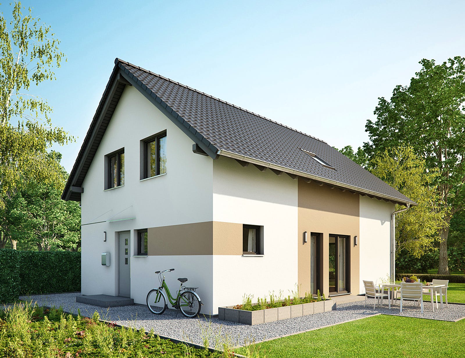 Fertighaus NEO 516 von FingerHaus Schlüsselfertig ab 356352€, Satteldach-Klassiker Außenansicht 1