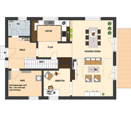 Fertighaus NEO 516 von FingerHaus Schlüsselfertig ab 337774€, Satteldach-Klassiker Grundriss 1
