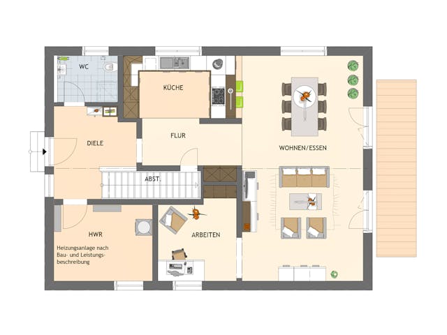 Fertighaus NEO 516 von FingerHaus Schlüsselfertig ab 368879€, Satteldach-Klassiker Grundriss 1