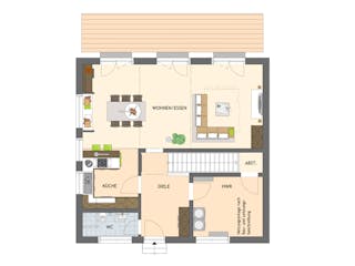 Fertighaus SENTO 301 A S130 von FingerHaus Schlüsselfertig ab 371329€, Satteldach-Klassiker Grundriss 1