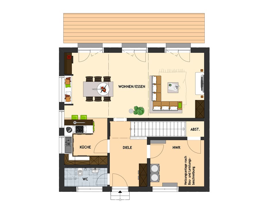 Fertighaus SENTO 301 A S130 von FingerHaus Schlüsselfertig ab 335847€, Satteldach-Klassiker Grundriss 1