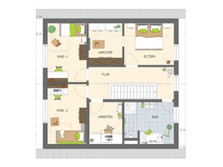 Fertighaus SENTO 301 A S130 von FingerHaus Schlüsselfertig ab 371329€, Satteldach-Klassiker Grundriss 2