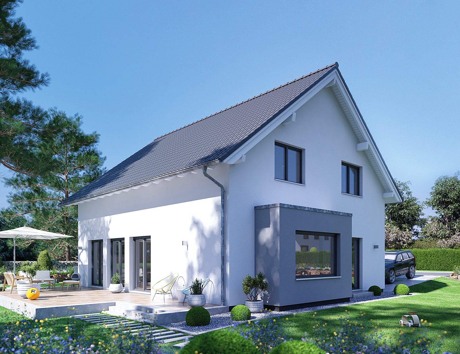 Fertighaus SENTO 400 A S130 von FingerHaus Schlüsselfertig ab 365592€, Satteldach-Klassiker Außenansicht 1