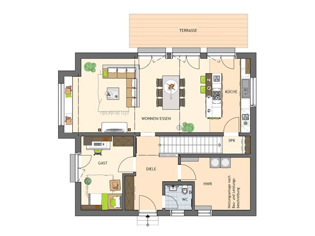 Fertighaus SENTO 400 A S130 von FingerHaus Schlüsselfertig ab 373236€, Satteldach-Klassiker Grundriss 1 Fertighaus SENTO 400 A S130 von FingerHaus Schlüsselfertig ab 373236€, Satteldach-Klassiker Grundriss 1