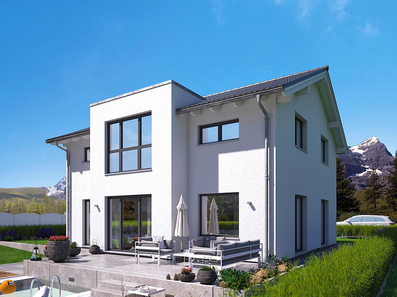 Fertighaus SENTO 403 D S215 von FingerHaus Schlüsselfertig ab 402715€, Satteldach-Klassiker Außenansicht 1